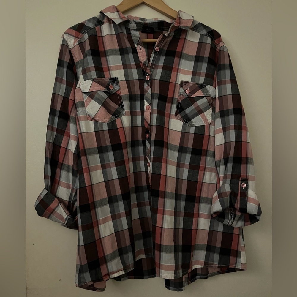 Faded Glory Plaid Button-up Shirt